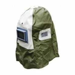 Varan Motors - NESBM-02 Masque Cagoule De Sablage Avec Casque De Chantier Intégré Pour Sableuse - Blanc