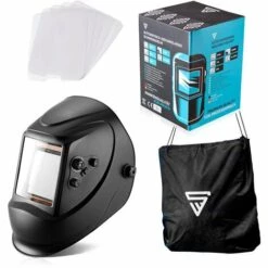 STAHLWERK ST-900X Casque De Soudage Entièrement Automatique, 5 Disques De Rechange Inclus Et Sac De Rangement, Noir, 7 Ans De Garantie * Sur Le Filtre