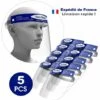 SKY LANTERN Visiere De Protection Transparente X5 Antiprojection 32x22 Cm - Lot De 5 Visières Lavables Et Reutilisables - Visiere De Protection Visage Avec Bande Elastique - STOCK EN FRANCE - LIVRAISON 48H