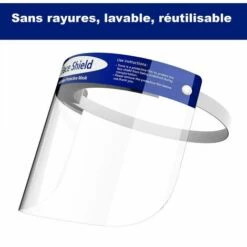 SKY LANTERN Visiere De Protection Transparente X5 Antiprojection 32x22 Cm - Lot De 5 Visières Lavables Et Reutilisables - Visiere De Protection Visage Avec Bande Elastique - STOCK EN FRANCE - LIVRAISON 48H -Promos Protection des yeux : lunettes et masque Magasin 19336648 3