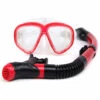 ASUPERMALL Lunettes Snorkeling Snorkel Set Anti-Buee En Verre Trempe Sous-Marine En Apnee Masque De Vitesse, Rouge