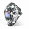 STAMOS Masque De Soudure Automatique Solaire Casque DIN 9-13 Tous Procédés BLACK SKULL - Blanc, Argent