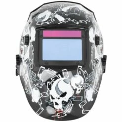 STAMOS Masque De Soudure Automatique Solaire Casque DIN 9-13 Tous Procédés BLACK SKULL - Blanc, Argent -Promos Protection des yeux : lunettes et masque Magasin 24394459 5