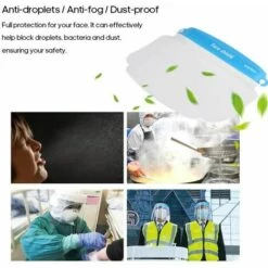 HDME VISIERE ANTI-GOUTTELETTES ANTI-BUÉE ANTI-POUSSIÈRE ÉCRAN FACIAL PROTECTION TETE BOUCHE NEZ -Promos Protection des yeux : lunettes et masque Magasin 26095024 5