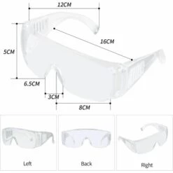 BARES Lunettes De Sécurité Pour Porteurs De Lunettes, Protection Contre Le Vent Et Les UV, Lunettes De Vision Intégrale, Lunettes De Protection EN166, Lunettes De Protection Contre Le Meulage Pour La Conduite, Le Laboratoire, Le Chantier, L'extérieur -Promos Protection des yeux : lunettes et masque Magasin 26591352 5