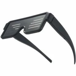 ASUPERMALL Lunettes Lumineuses Led, Batterie Integree Expediee, Cadre Noir, Lumiere Rouge, Convient Pour Fete, Anniversaire, Discotheque, Salle De Danse, Concert, Festival De Musique