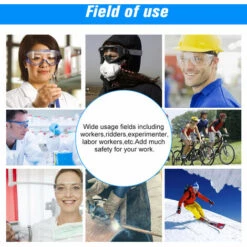 3M - 3M 10436 Lunettes Anti-chocs, Lunettes Coupe-vent Et Anti-poussiere De Sable, Verres Transparents, Branches Bleues, 1 Paire / Sac -Promos Protection des yeux : lunettes et masque Magasin 26978960 4