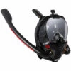 ASUPERMALL Snorkel Masque Tous Sec De La Silice A Double Masque De Plongee Du Tube S / M Codelets Adulte Noir / Noir