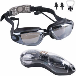 ABCRITAL Lunettes De Natation, Lunettes De Natation Extérieure Intérieure Anti-Buée Sans Fuite Avec Protection Uv, Verres Transparents En Miroir Pour Femmes Adultes Hommes Jeunes
