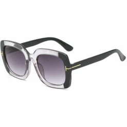 ASUPERMALL Lunettes De Soleil Carrees Bicolores En Forme De T Style 5 (Monture Transparente Noire)