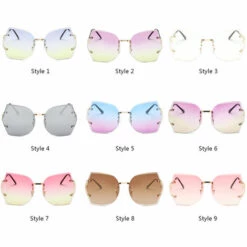 ASUPERMALL Lunettes De Soleil Irregulieres De Protection Uv 400, Style 3 (Feuille Transparente A Monture Doree) -Promos Protection des yeux : lunettes et masque Magasin 28077101 5