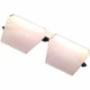 ASUPERMALL Lunettes De Soleil Plaquees Or, Lunettes De Soleil Carrees En Film De Couleur Pour Femmes, Style2 (Monture Doree Rose Fleur De Cerisier)