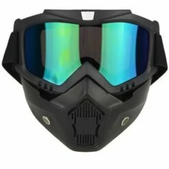 Triomphe Lunettes Masque Rétro Harley Lunettes D'équitation Lunettes De Moto Hors Route Lunettes De Casque Coupe-vent Lunettes (sable Noir + Feuilles Colorées)