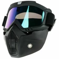 Triomphe Lunettes Masque Rétro Harley Lunettes D'équitation Lunettes De Moto Hors Route Lunettes De Casque Coupe-vent Lunettes (sable Noir + Feuilles Colorées) -Promos Protection des yeux : lunettes et masque Magasin 28619143 3