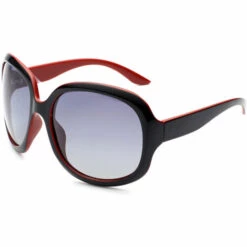 ASUPERMALL Lunettes Surdimensionnee Pour Les Femmes Avec Une Forte Protection Light Classic Vintage Grand Cadre Mesdames Shades Mode Retro Exterieur Conduite Lunettes 3113 Exterieur, Noir Rouge