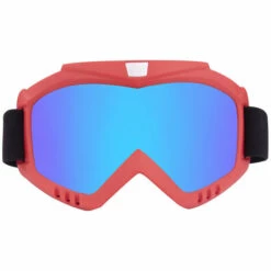 ASUPERMALL Pare-Brise Exterieur De Casque De Moto, Lunettes Reglables, Film De Couleur De Cadre Rouge, Style 9