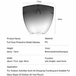 HAPPYSHOPPING Ecran Protecteur Anti-buee Monobloc, Lunettes De Couleur De Protection Integrale Anti-eclaboussures, Gris Degrade - Gris Degrade -Promos Protection des yeux : lunettes et masque Magasin 32390917 5