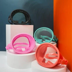 ASUPERMALL Masque De Plongee Sous-Marine Grand Angle 180 °, Verres Etanches Et Anti-Buee A Grande Monture, Noir -Promos Protection des yeux : lunettes et masque Magasin 33454200 4