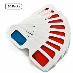 ASUPERMALL Lunettes En Carton 3D Rouge Et Cyan Anaglyphe Blanc Lunettes De Carte Pour La Visualisation, 50Pcs - 50Pcs -Promos Protection des yeux : lunettes et masque Magasin 33454316 5