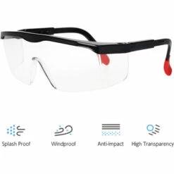 ASUPERMALL Lunettes Haute Definition Manches De Jambe Reglables Lunettes De Protection Anti-Ultraviolets Anti-Buee Anti-Rayures, Rouge - Rouge -Promos Protection des yeux : lunettes et masque Magasin 33482502 4