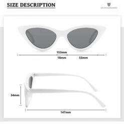 BEARSU Lunettes De Soleil Rétro Vintage Avec œil De Chat étroit Pour Femmes -Promos Protection des yeux : lunettes et masque Magasin 33986676 3