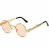BEARSU Lunettes De Soleil Steampunk Rondes Rétro John Lennon