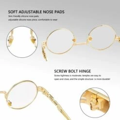 BEARSU Lunettes De Soleil Steampunk Rondes Rétro John Lennon -Promos Protection des yeux : lunettes et masque Magasin 33986718 4