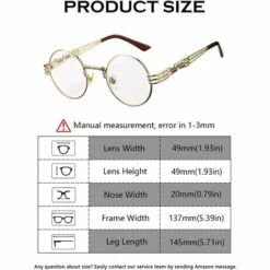 BEARSU Lunettes De Soleil Steampunk Rondes Rétro John Lennon -Promos Protection des yeux : lunettes et masque Magasin 33986718 5