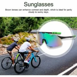 BARES Lunettes De Soleil Sport - Lunette De Cyclisme Super Léger Protection UV400, Lunettes De Sport Anti-UV Pour Homme Pour Course À Pied, VTT Et Course À Pied -Promos Protection des yeux : lunettes et masque Magasin 35559002 3