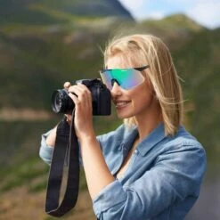 BARES Lunettes De Soleil Sport - Lunette De Cyclisme Super Léger Protection UV400, Lunettes De Sport Anti-UV Pour Homme Pour Course À Pied, VTT Et Course À Pied -Promos Protection des yeux : lunettes et masque Magasin 35559002 4