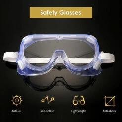 HAPPYSHOPPING Lunettes De Securite Lunettes De Protection Transparentes Lunettes Anti-UV Anti-eclaboussures Protection Des Yeux, Modele: Transparent 435
