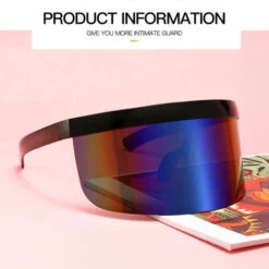 ASUPERMALL Demi-Masque Facial Lunettes De Protection Solaire Grand Miroir Lunettes De Soleil Demi-Masque Protecteur De Protection Lunettes De Soleil Uv Lunettes De Sport De Plein Air, Dix -Promos Protection des yeux : lunettes et masque Magasin 36889450 3