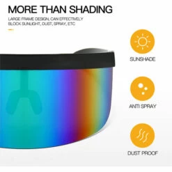 ASUPERMALL Demi-Masque Facial Lunettes De Protection Solaire Grand Miroir Lunettes De Soleil Demi-Masque Protecteur De Protection Lunettes De Soleil Uv Lunettes De Sport De Plein Air, Dix -Promos Protection des yeux : lunettes et masque Magasin 36889450 4