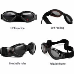 BETTERLIFE Lunettes Pour Chien, Lunettes De Soleil Pour Animaux, Lunettes Pour Chien Pliable Lunette De Soleil Protection UV (Black) -Promos Protection des yeux : lunettes et masque Magasin 36946422 4
