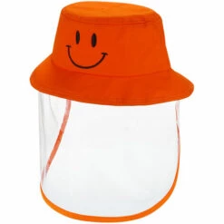 ASUPERMALL Chapeau D'Enfants Avec Couvercle Anti-Poussiere Chapeaux Simens Alimentaires Chapeaux De Plein Air Pour Enfants Garcons Filles Enfants Bebe Bebe, Orange, Non Detachable
