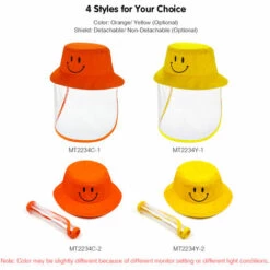 ASUPERMALL Chapeau D'Enfants Avec Couvercle Anti-Poussiere Chapeaux Simens Alimentaires Chapeaux De Plein Air Pour Enfants Garcons Filles Enfants Bebe Bebe, Orange, Non Detachable -Promos Protection des yeux : lunettes et masque Magasin 38996639 3