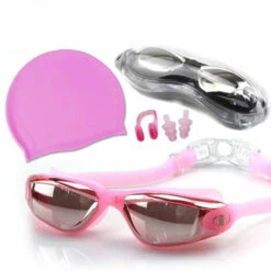 AIDUCHO Lunettes De Natation, Lunettes De Natation Professionnelles Protection UV Anti-buée Sans Fuite Pour Hommes Adultes Femmes Enfants - Rose