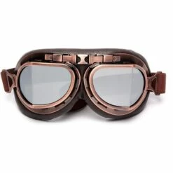 LITZEE Lunettes De Protection Pour Pilote De Moto / Aviateur, Lentille Plaquée Argent
