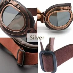LITZEE Lunettes De Protection Pour Pilote De Moto / Aviateur, Lentille Plaquée Argent -Promos Protection des yeux : lunettes et masque Magasin 39351590 4