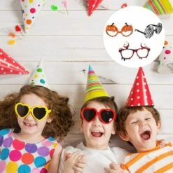 BETTERLIFE 3PCS Creative Glasses Straw, Flexible Soft Drink Eyeglasses Nouveauté Party Supplies Pour Anniversaire Halloween Carnaval, Fun Party Lunettes De Paille à Boire, DIY Décoration Lunettes De -Promos Protection des yeux : lunettes et masque Magasin 39439487 5
