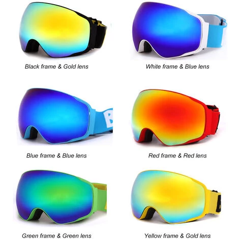 BENICE Adulte Ski Snowboard Lunettes De Patinage Protection Uv Anti-Buee Large Spherique Pc Lentille Antiderapante Sangle Compatible Casque, Monture Blanche & Lentille Bleue 4 BENICE Adulte Ski Snowboard Lunettes De Patinage Protection Uv Anti-Buee Large Spherique Pc Lentille Antiderapante Sangle Compatible Casque, Monture Blanche & Lentille Bleue – Image 4