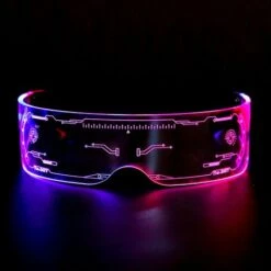 TRIOMPHE TRIP Cyberpunk Lunettes Lumineuses à LED Avec Visière électronique Et Fusible Pour Fête, Anniversaire, Noël