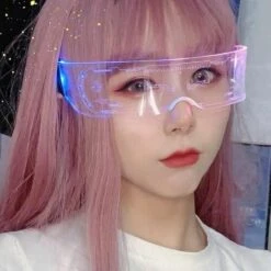 TRIOMPHE TRIP Cyberpunk Lunettes Lumineuses à LED Avec Visière électronique Et Fusible Pour Fête, Anniversaire, Noël -Promos Protection des yeux : lunettes et masque Magasin 39637183 4