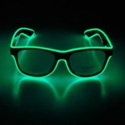 TRIOMPHE TRIP Allumez El Wire Neon Rave Lunettes Glow Clignotant LED Lunettes De Soleil Costumes Pour La Fête, EDM, Halloween (Vert)
