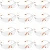 ILOVEMILAN Lot De 12 Lunettes De Sécurité Transparentes - Lunettes De Protection Avec Verres En Plastique, Pont-de-Nez Et Embouts De Branches En Caoutchouc Pour Plus De Confort