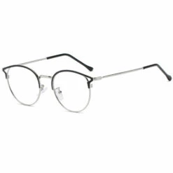 ASUPERMALL Lunettes De Blocage De La Lumière Bleue Lunettes De Soleil Photochromiques Lunettes De Jeu Pour Ordinateur Classique Demi-Monture Cat-Ear Sunlight Filtre Lentille Anti-Fatigue Oculaire Pour Hommes Femmes, Argent - Argent
