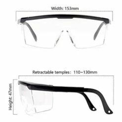 Lunettes De Sécurité Transparentes Avec Sangle, Lunettes Anti-buée De Virus De Protection Oculaire Médicale Macaron Le Noir -Promos Protection des yeux : lunettes et masque Magasin 42741089 5