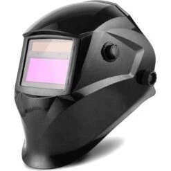 BAMNY Masque De Soudage Electrique Avec 2 Capteurs-Grand Champ De Vision-96*48mm, Protection UV:16 Etapes(Foncé: DIN 9-13) Pour MIG/MAG/TIG/Rectification/Soudage L'Arc/Coupage Plasma,1 + 5 Lentilles