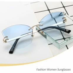 HAPPYSHOPPING Lunettes De Soleil Pour Femmes à La Mode UV400 Lunettes De Soleil Sans Cadre Pour Yeux De Chat Lunettes De Soleil Pour Femmes, Modèle: C6 -Promos Protection des yeux : lunettes et masque Magasin 42921649 3