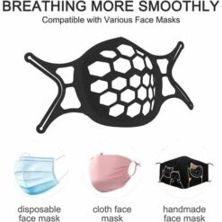 STARLIGHT Supports De Internes 3D En Silicone Pour Masque, Cadre Intérieur En Silicone, Support De Protection Pour Rouge à Lèvres RéUtilisable Et Lavable Translucide，（noir）[Pack 10 Unités] -Promos Protection des yeux : lunettes et masque Magasin 43854671 4